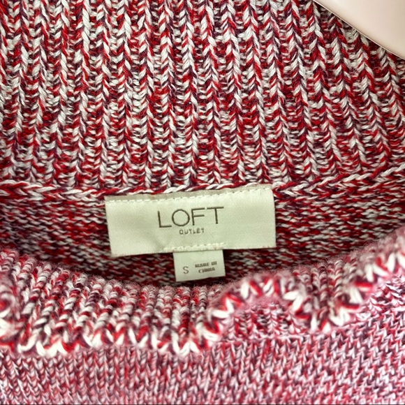 Loft Red & White Turtleneck Sweater - Small - Picture 2 of 3